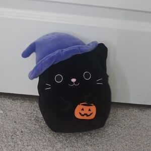 Squishmallows Black Cat with Purple Hat